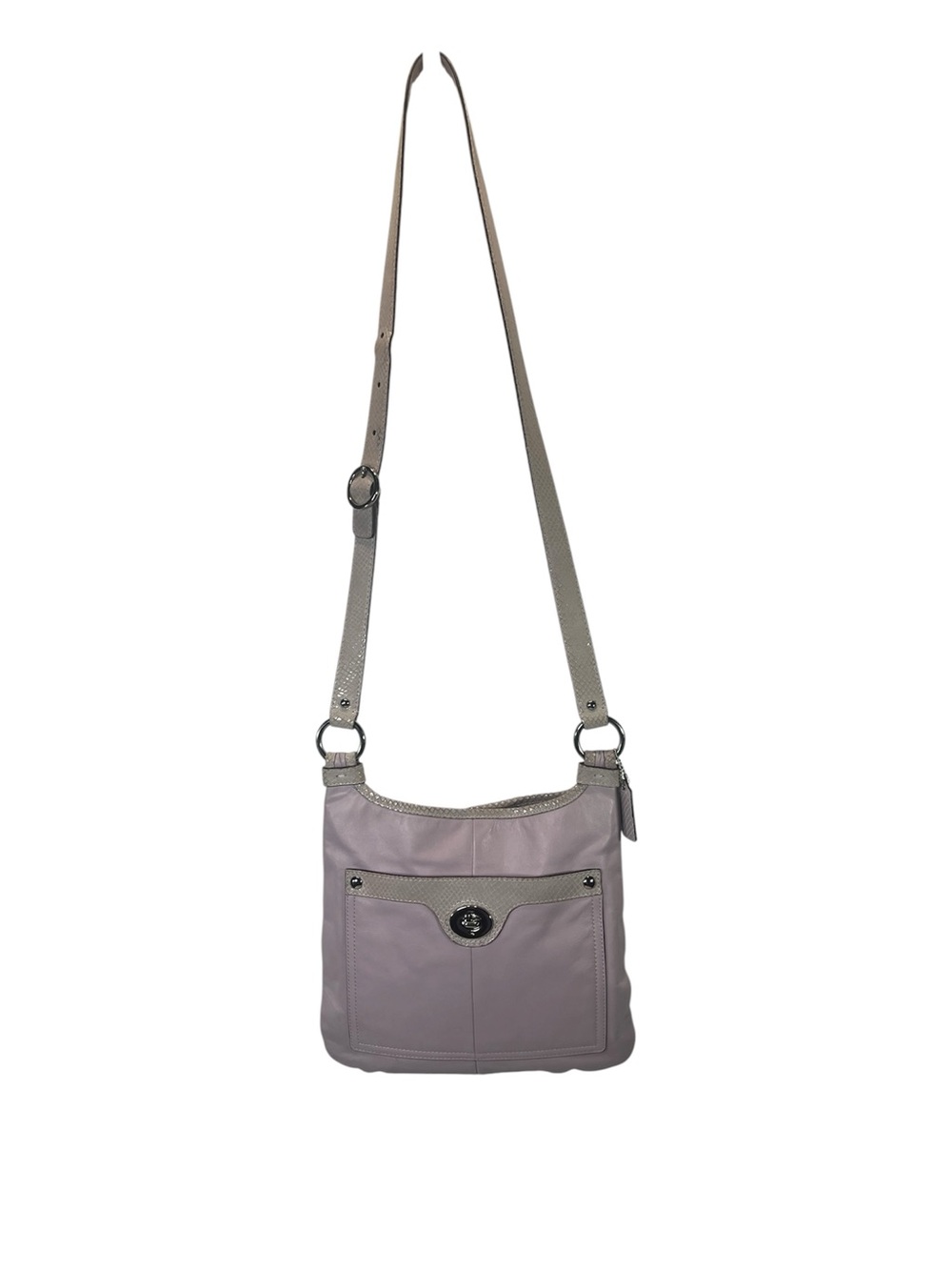 Coach F16533 Penelope Lavender Leather Turnlock Crossbody Hippie Bag - Picture 4 of 15
